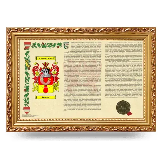Wagler Armorial Landscape Framed - Gold