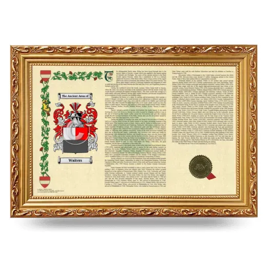 Waiters Armorial Landscape Framed - Gold
