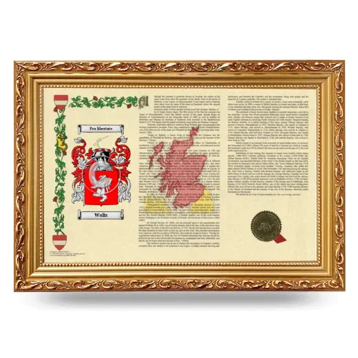 Walis Armorial Landscape Framed - Gold