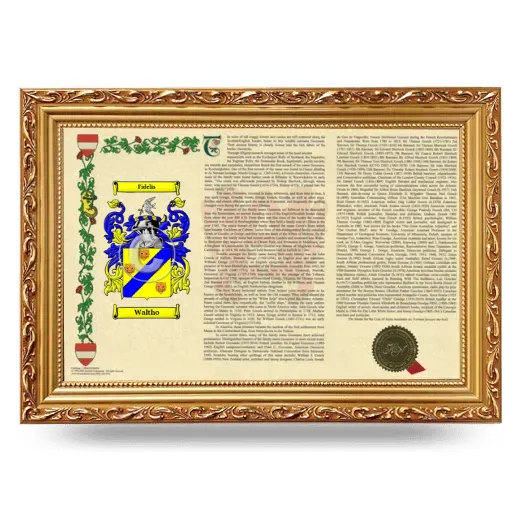 Waltho Armorial Landscape Framed - Gold