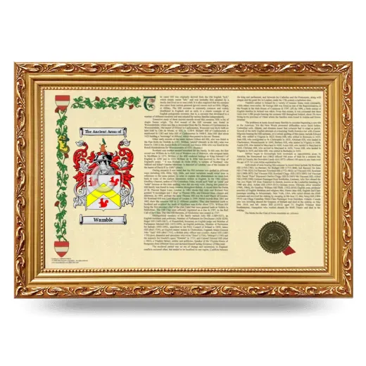 Wamble Armorial Landscape Framed - Gold