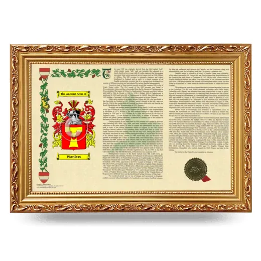 Wanless Armorial Landscape Framed - Gold