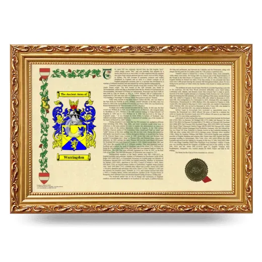 Warringdon Armorial Landscape Framed - Gold