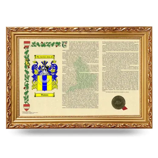 Waters Armorial Landscape Framed - Gold