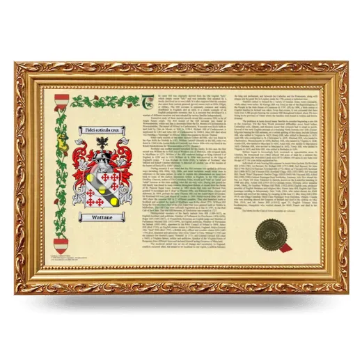 Wattane Armorial Landscape Framed - Gold