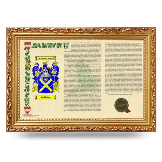 Webbling Armorial Landscape Framed - Gold