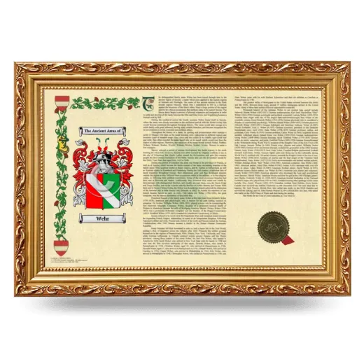 Wehr Armorial Landscape Framed - Gold