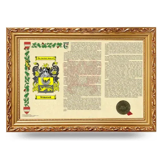 Weinstock Armorial Landscape Framed - Gold