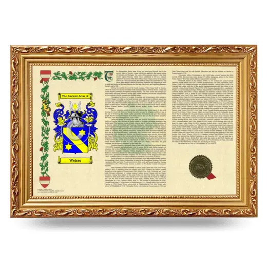 Weiser Armorial Landscape Framed - Gold