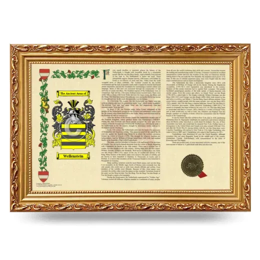Wellenstein Armorial Landscape Framed - Gold