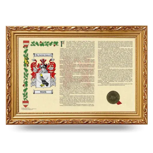 Werth Armorial Landscape Framed - Gold
