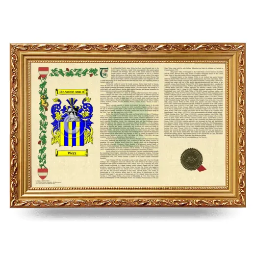 Werz Armorial Landscape Framed - Gold