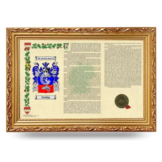 Wesling Armorial Landscape Framed - Gold