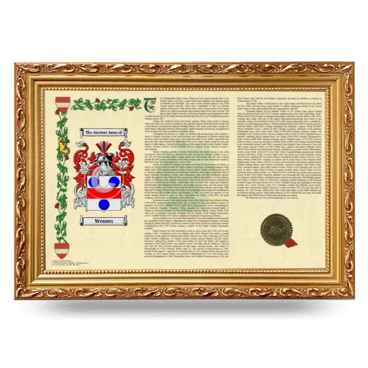 Wessen Armorial Landscape Framed - Gold