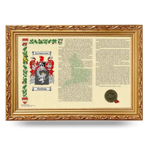 Westhrup Armorial Landscape Framed - Gold