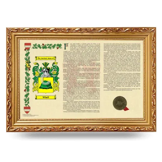 Whall Armorial Landscape Framed - Gold