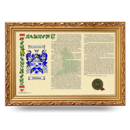 Whitebone Armorial Landscape Framed - Gold