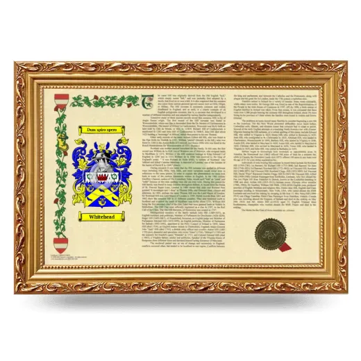 Whitehead Armorial Landscape Framed - Gold