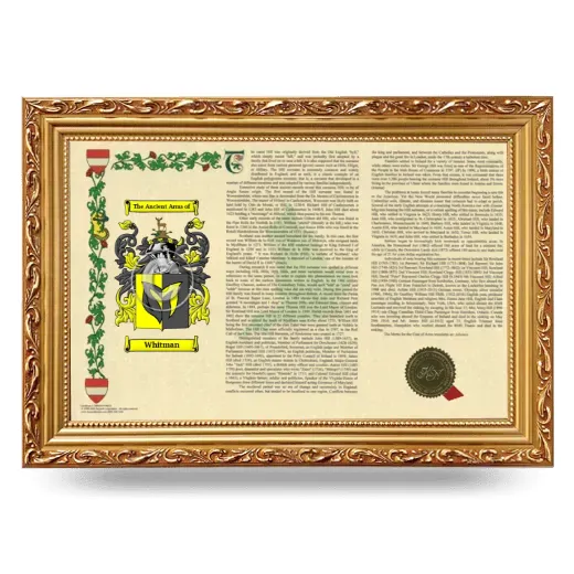 Whitman Armorial Landscape Framed - Gold