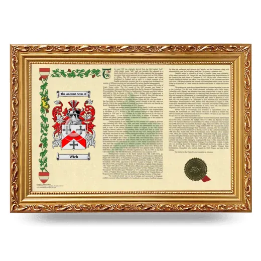 Wich Armorial Landscape Framed - Gold