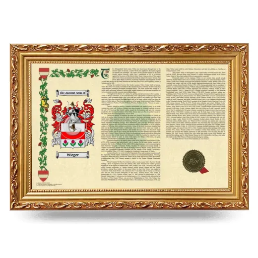 Wieger Armorial Landscape Framed - Gold