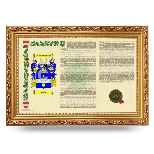 Wies Armorial Landscape Framed - Gold