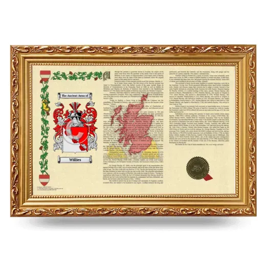 Willies Armorial Landscape Framed - Gold