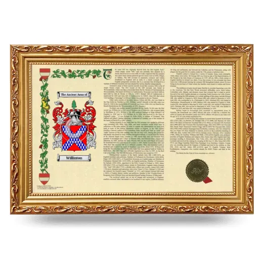 Willinton Armorial Landscape Framed - Gold