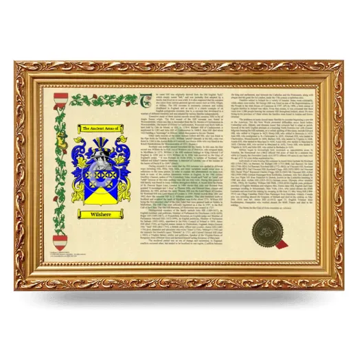 Wilshere Armorial Landscape Framed - Gold