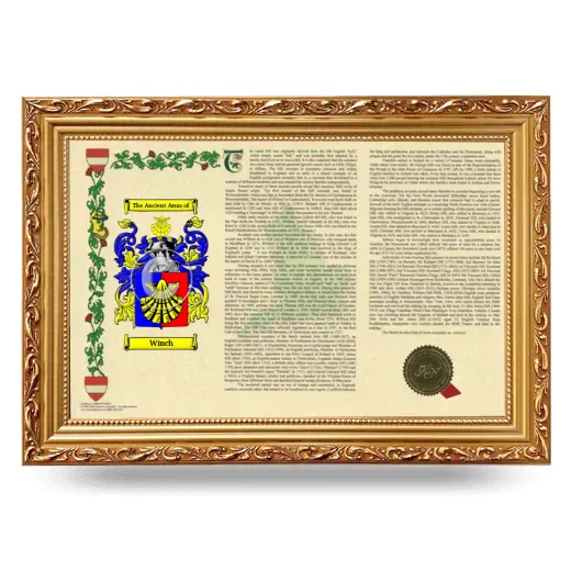 Winch Armorial Landscape Framed - Gold