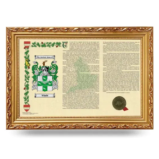 Winde Armorial Landscape Framed - Gold