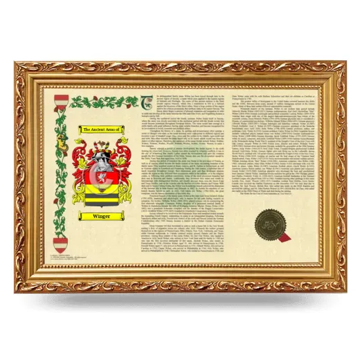 Winger Armorial Landscape Framed - Gold