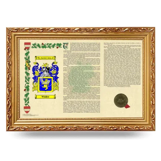Winker Armorial Landscape Framed - Gold