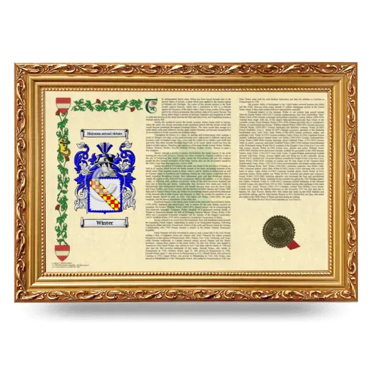 Winter Armorial Landscape Framed - Gold