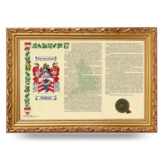 Winthorpe Armorial Landscape Framed - Gold