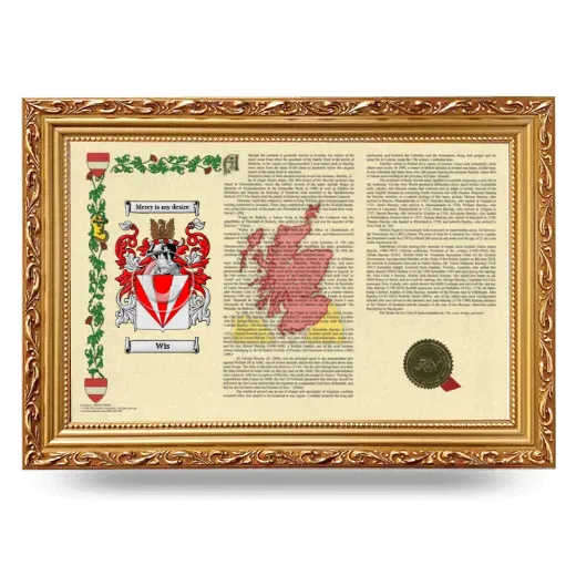 Wis Armorial Landscape Framed - Gold
