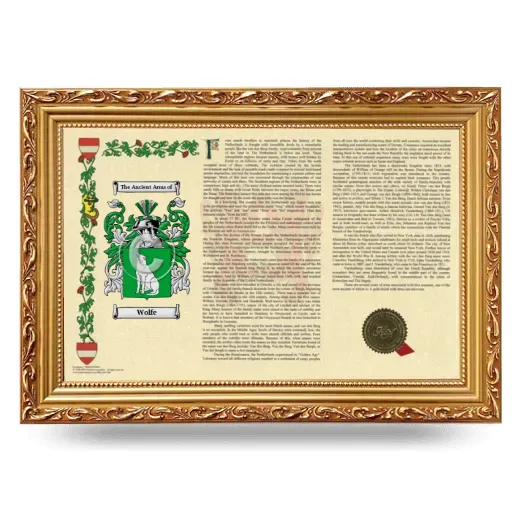 Wolfe Armorial Landscape Framed - Gold