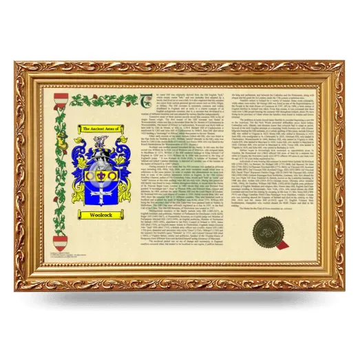 Woolcock Armorial Landscape Framed - Gold