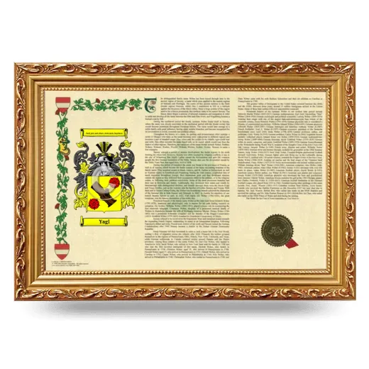 Yagl Armorial Landscape Framed - Gold