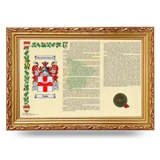 Yanes Armorial Landscape Framed - Gold