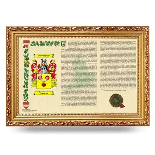 Younges Armorial Landscape Framed - Gold