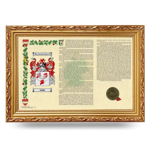Zerbe Armorial Landscape Framed - Gold