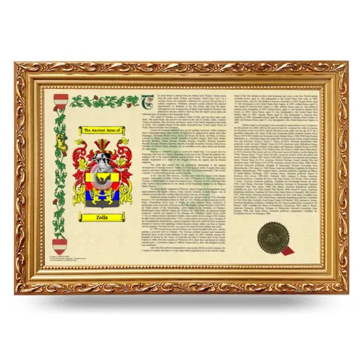 Zolla Armorial Landscape Framed - Gold