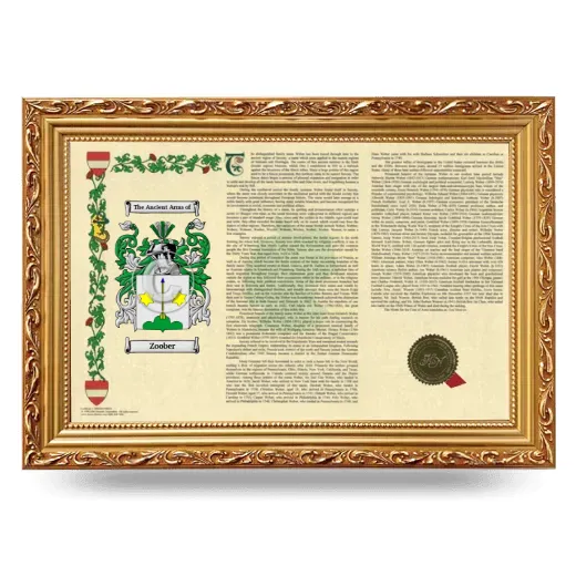 Zoober Armorial Landscape Framed - Gold