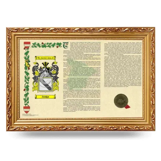 Zuniga Armorial Landscape Framed - Gold