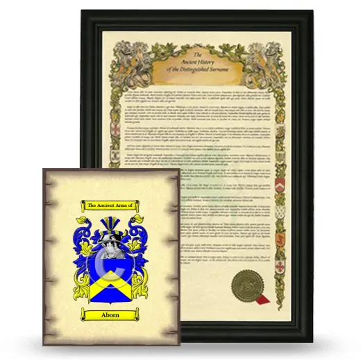 Aborn Framed History and Coat of Arms Print - Black