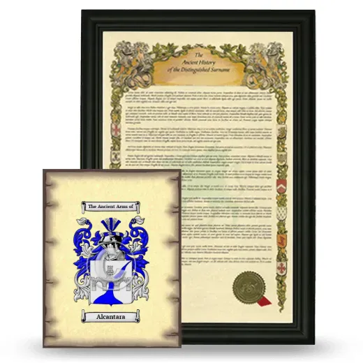 Alcantara Framed History and Coat of Arms Print - Black