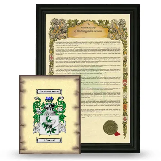 Allmond Framed History and Coat of Arms Print - Black