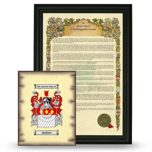 Anchors Framed History and Coat of Arms Print - Black