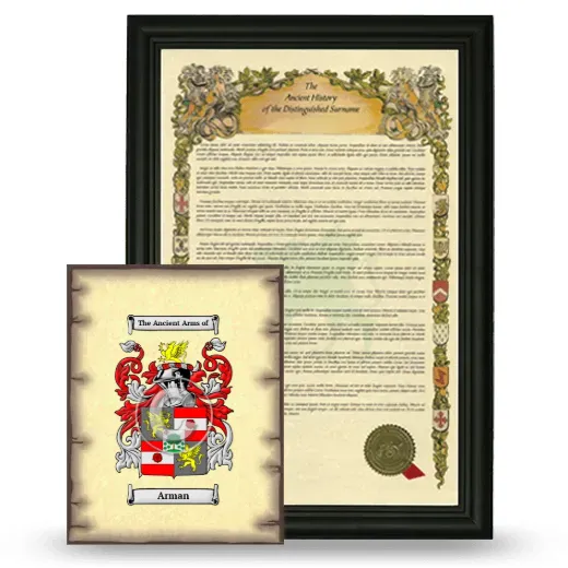 Arman Framed History and Coat of Arms Print - Black